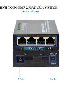 Switch 2 cổng quang 4 cổng Lan 100Mbps