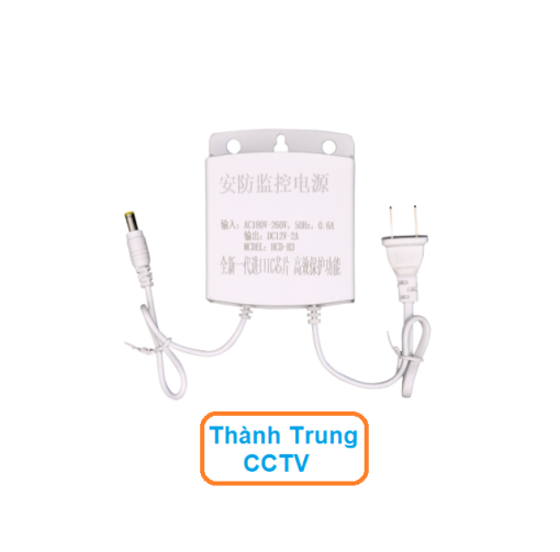 Nguồn 12V2A ngoài trời dùng cho camera ( màu trắng)