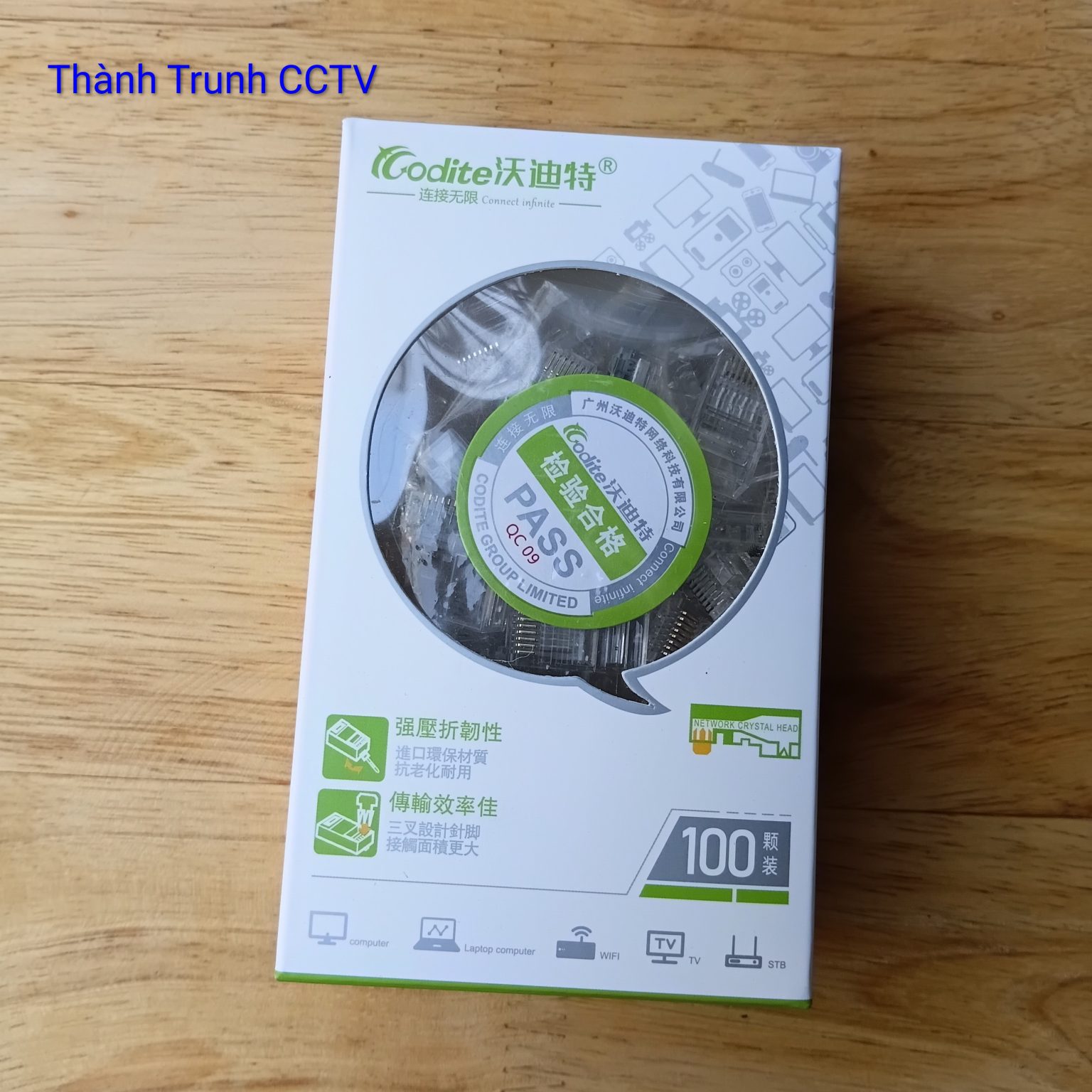 Đầu mạng cat6 Codite, Đầu bấm cáp mạng cat6, Đầu RJ45 cat6 Codite