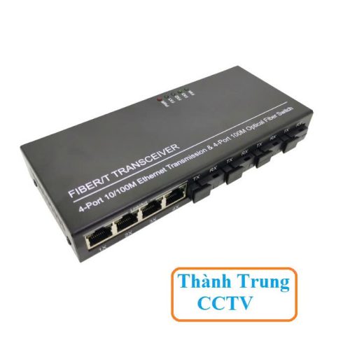 Switch 4 cổng quang single mode và 4 cổng Lan 100Mbps