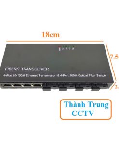 Switch 4 cổng quang single mode và 4 cổng Lan 100Mbps