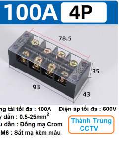 Domino điện 100A 3P 4P- Cầu đấu dây 100A 3P 4P