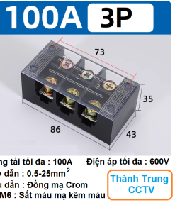 Domino điện 100A 3P 4P- Cầu đấu dây 100A 3P 4P